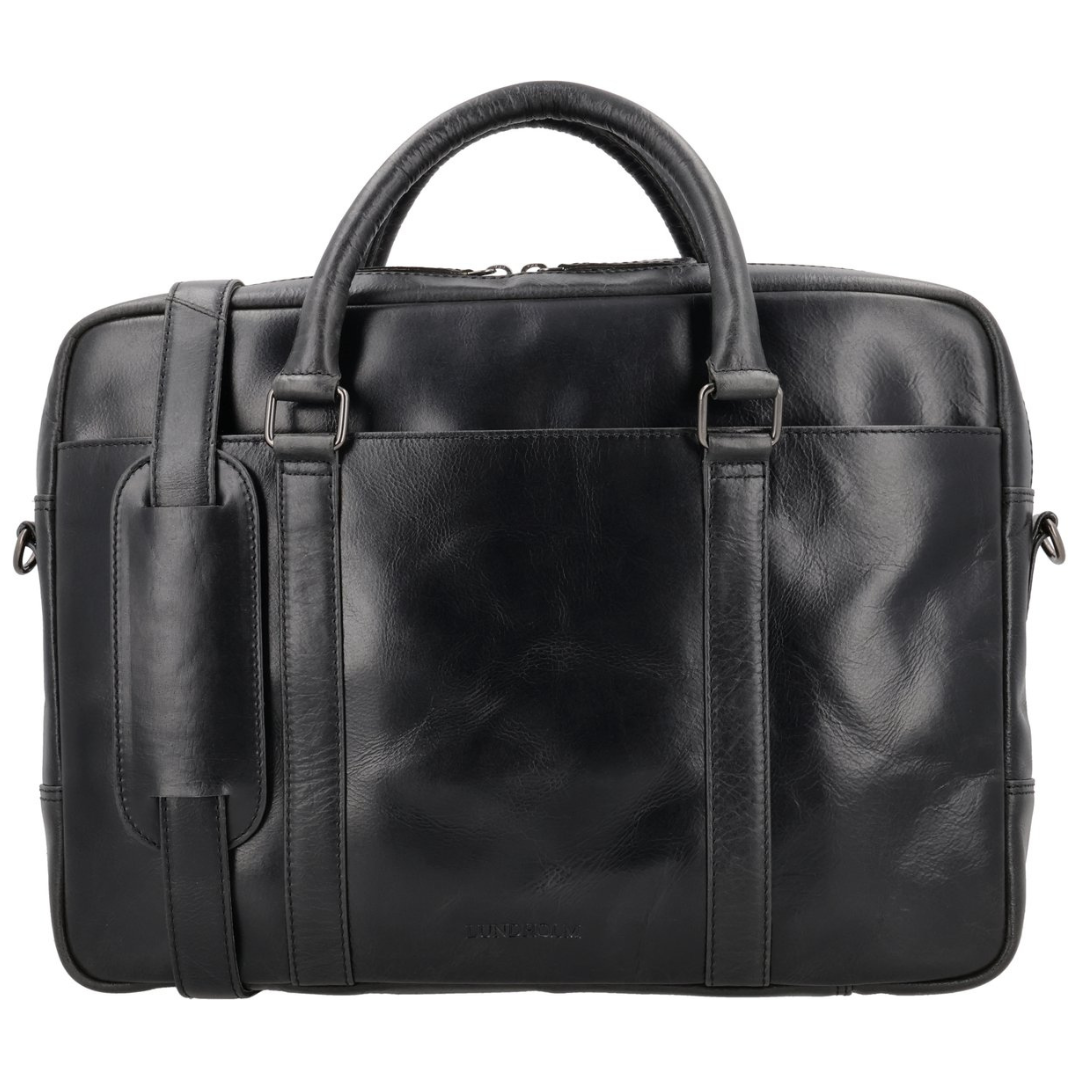 Luxe leren laptoptas 15 inch leer Zwart werktas schoudertas mannen aktetas - Werktas mannen echt leer - Luxe - Zwart
