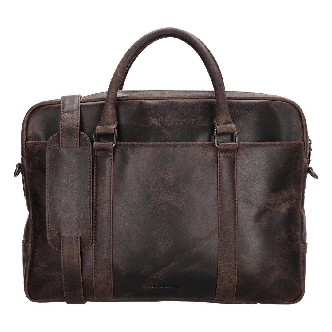 Luxe leren laptoptas 15 inch leer Bruin werktas schoudertas mannen aktetas - Werktas mannen echt leer