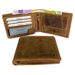 Lundholm leren portemonnee heren leer bruin hunter leer - portefeuille heren - hoogwaardig leer in compact, dun formaat