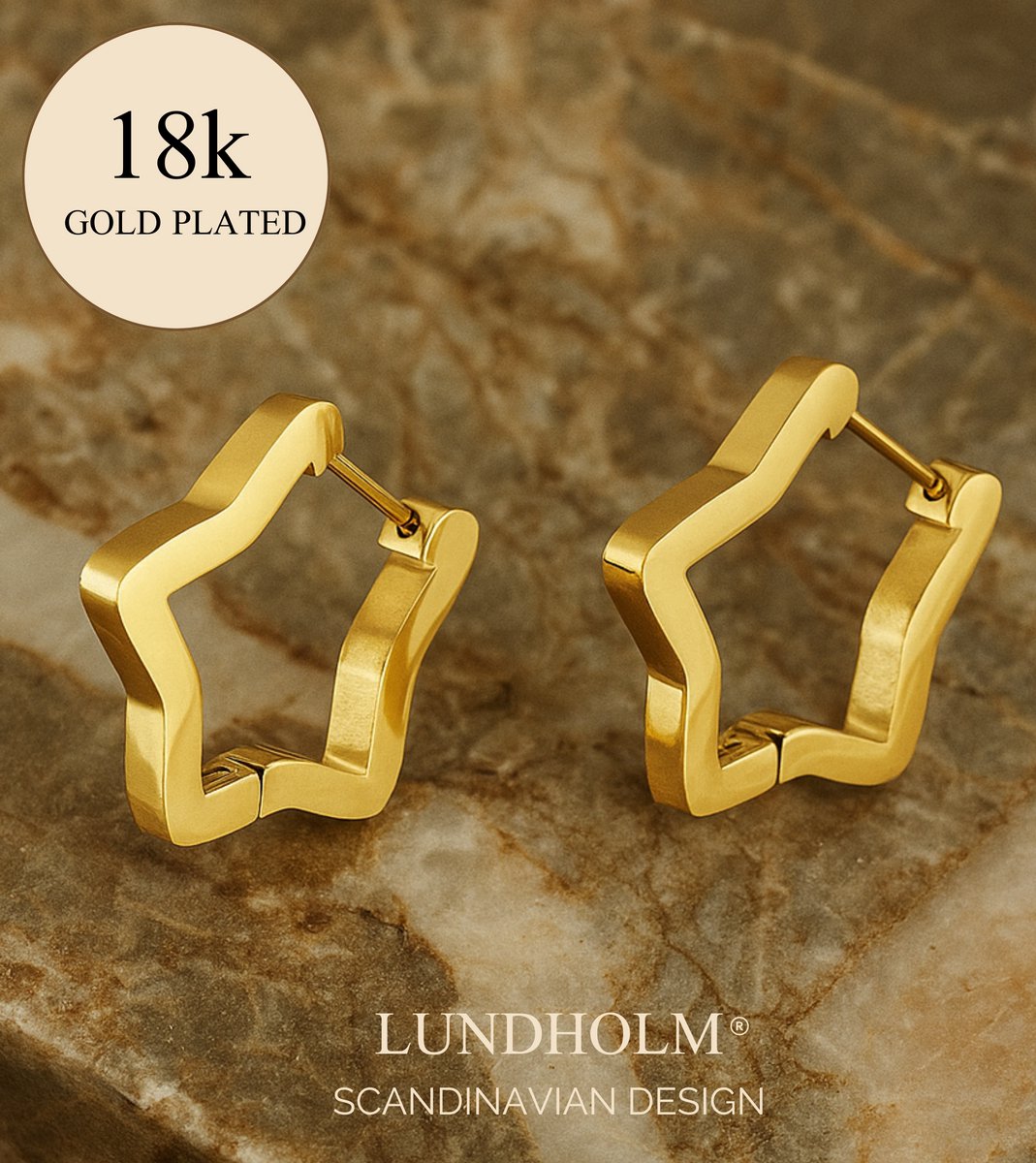 Luxe Ster Oorbellen Dames Goudkleurig - Premium Stainless Steel Waterproof