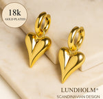 Vergulde Luxe Oorbellen Dames Goudkleurig - Allergievrij Hartje Oorhangers hart - Premium Stainless Steel Waterproof