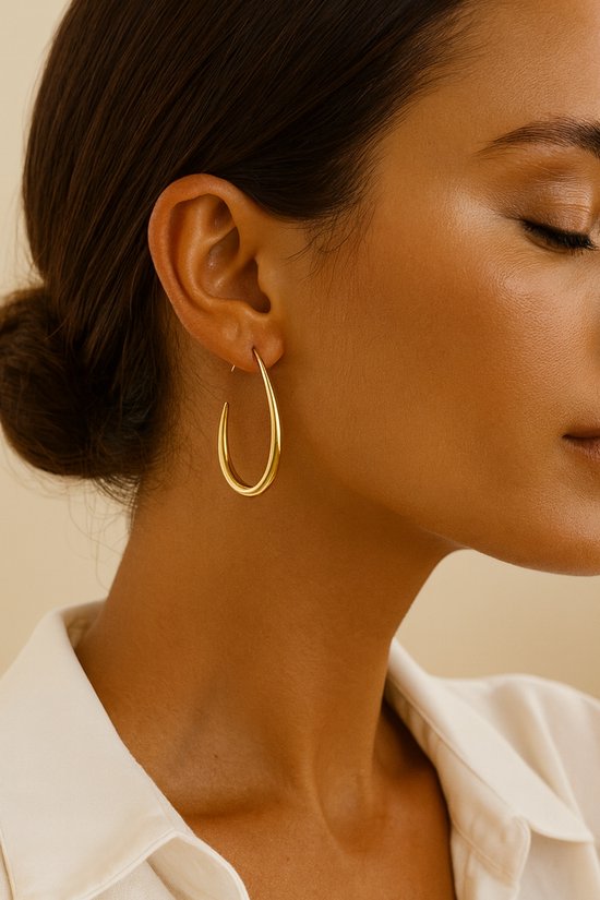 Luxe Goudkleurige Oorbellen Groot Statement - Waterbestendig & Hypoallergeen