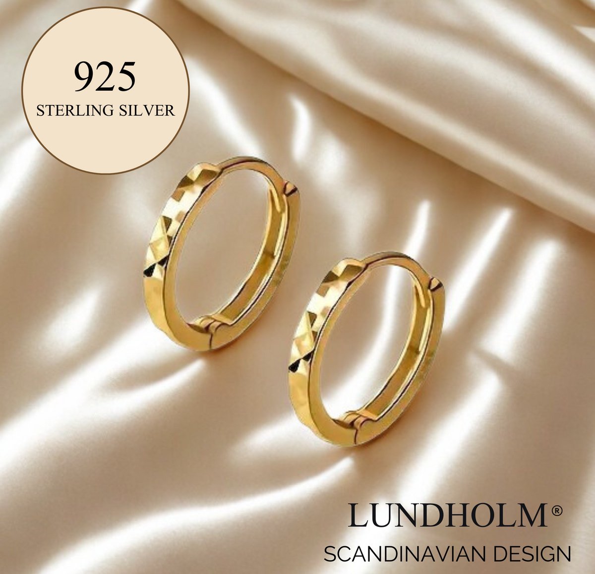 Tijdloze 925 Sterling Zilveren Goudkleurige Oorringen - Kleine oorbellen geometrisch