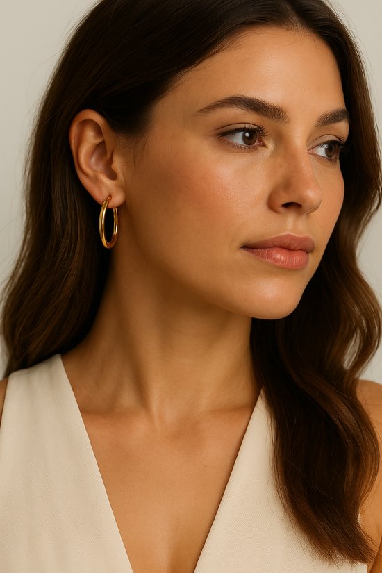 925 Sterling Zilveren Gold Plated Minimalistische Oorringen