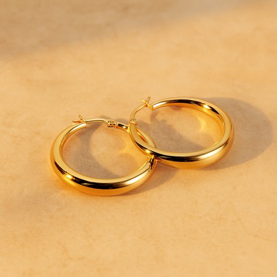 925 Sterling Zilveren Gold Plated Minimalistische Oorringen