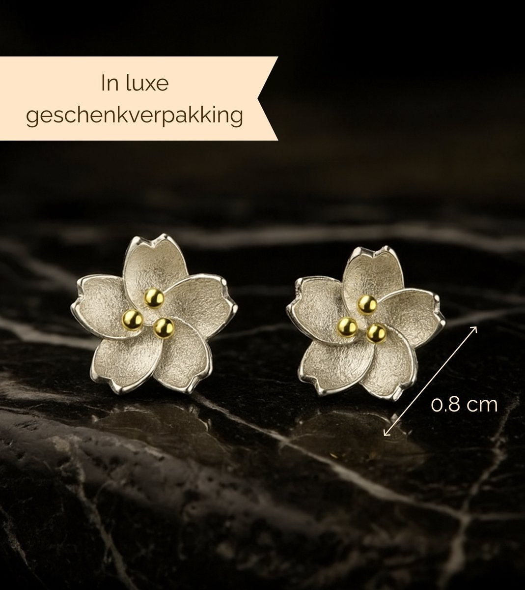 925 Sterling Zilver Luxe Oorbellen Dames - Zilveren Oorstekers Bloem