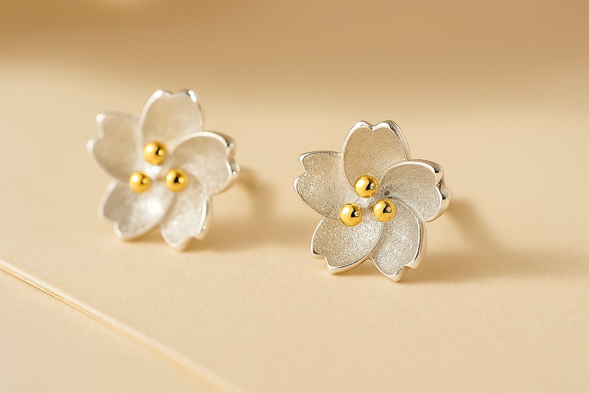 925 Sterling Zilver Luxe Oorbellen Dames - Zilveren Oorstekers Bloem