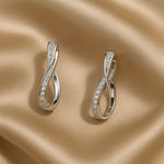 925 Zilveren Twist Hoops – Zirkonia Steentjes Oorringen