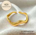 925 Sterling Zilveren Ring Dames - Geometrisch - Goudkleurig