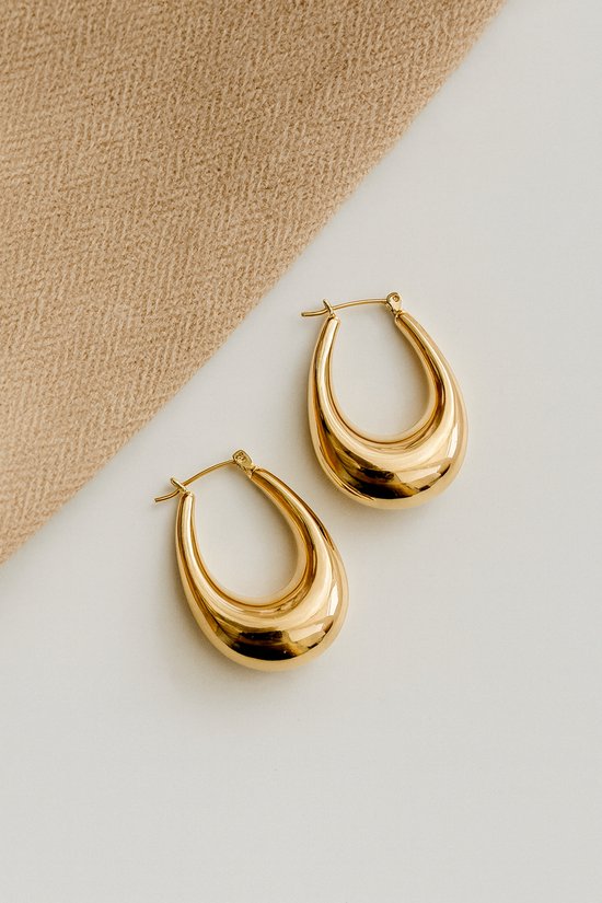 Luxe Chunky Goudkleurige Oorbellen Dames Statement - Waterproof & Hypoallergeen