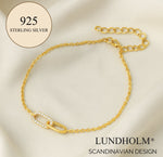 Luxe 925 Sterling Zilver - Luxe Goudkleurige Minimalistisch - Armband Dames - Met Zirkonia