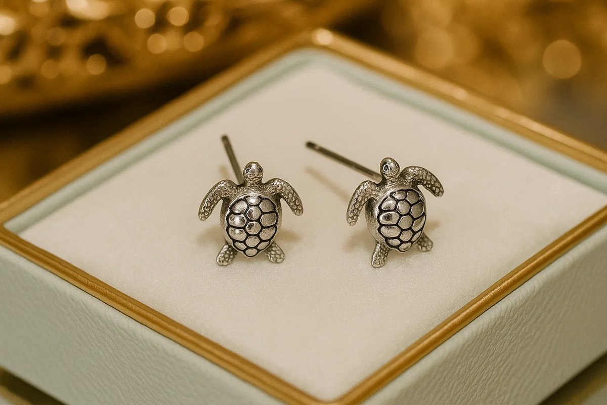 Luxe 925 Zilveren Schildpad Studs - Oorbellen Meisje - Luxe Oorknopjes
