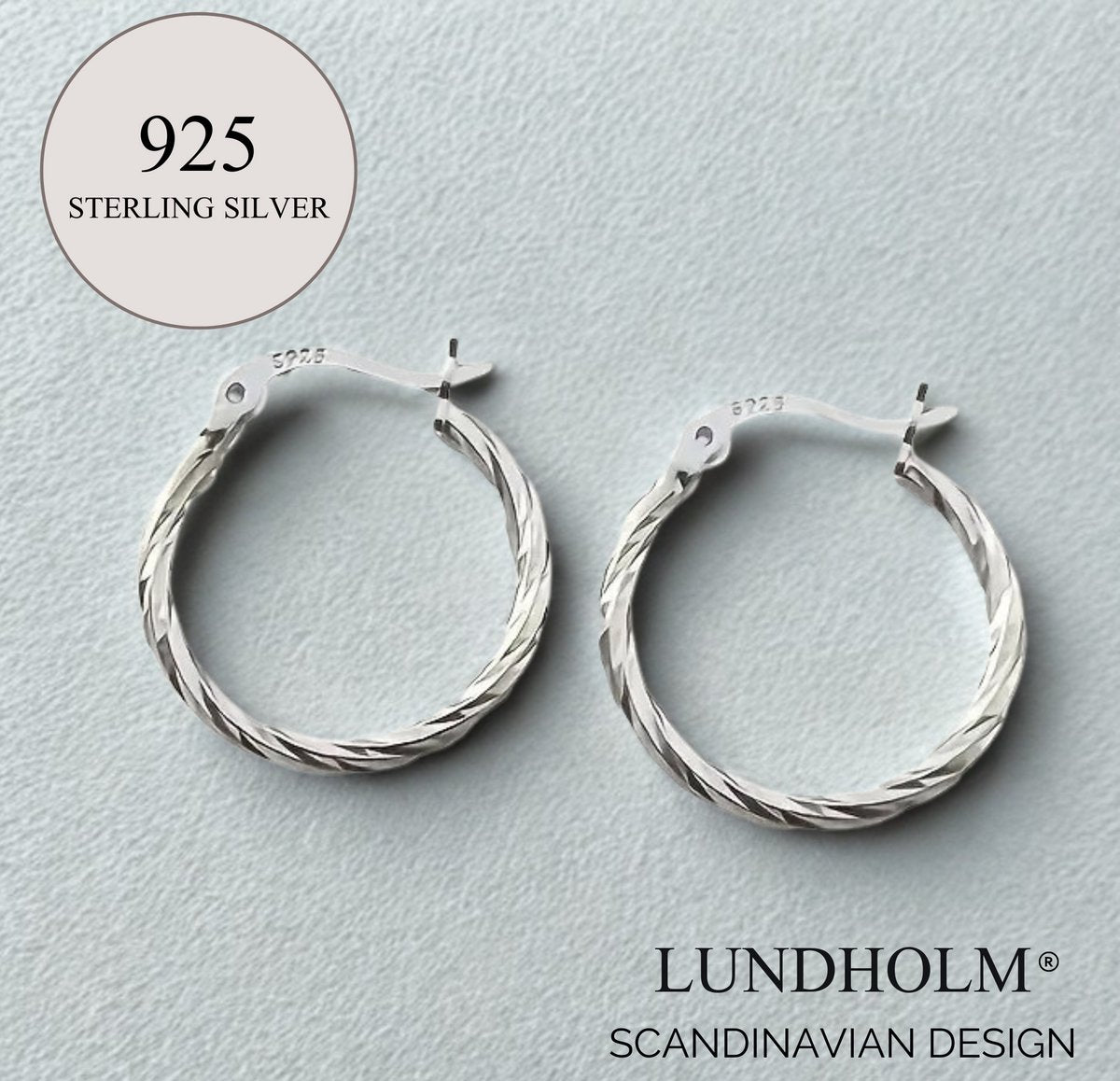 Luxe 925 Sterling Zilver Oorbellen Zilver - Oorringen Gedraaid Geometrisch 2cm