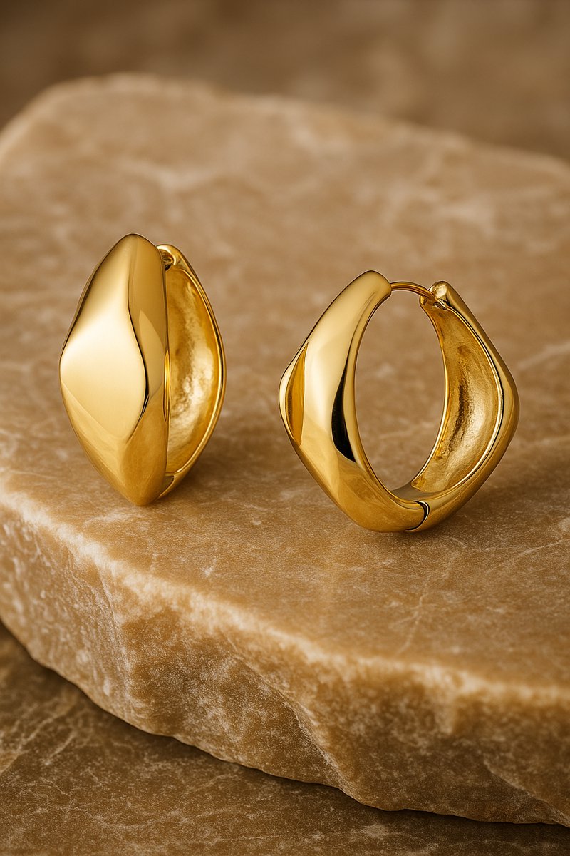 Luxe Chunky Oorbellen Dames Goudkleurig – Premium Stainless Steel – Verguld