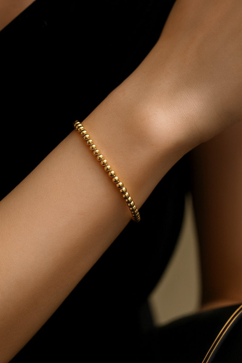 Luxe Kralen Armband Dames Goudkleurig - Elastische Kralenarmband