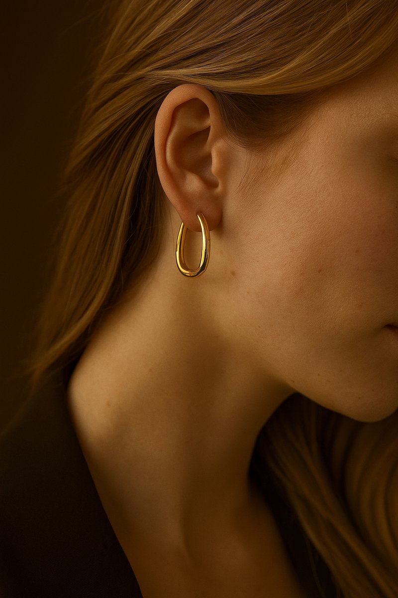 Luxe Oorbellen Dames Goudkleurig – Premium Stainless Steel Oorringen Gold PVD Plated – Geometrisch Design Elegant & Luxe – Waterproof & Hypoallergeen