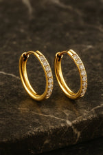 Luxe Oorringen Dames Goudkleurig Zirkonia - Hoops Gold Plated