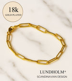 Luxe Premium Stainless Steel Gold Plated - Goudkleurige Schakel Armband Dames Paperclip