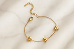 Luxe Premium Stainless Steel Gold Plated Armband Dames - Hartjes
