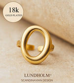 Premium Stainless Steel Statement Hoop Ring Dames Goudkleurig - Verstelbare Ring