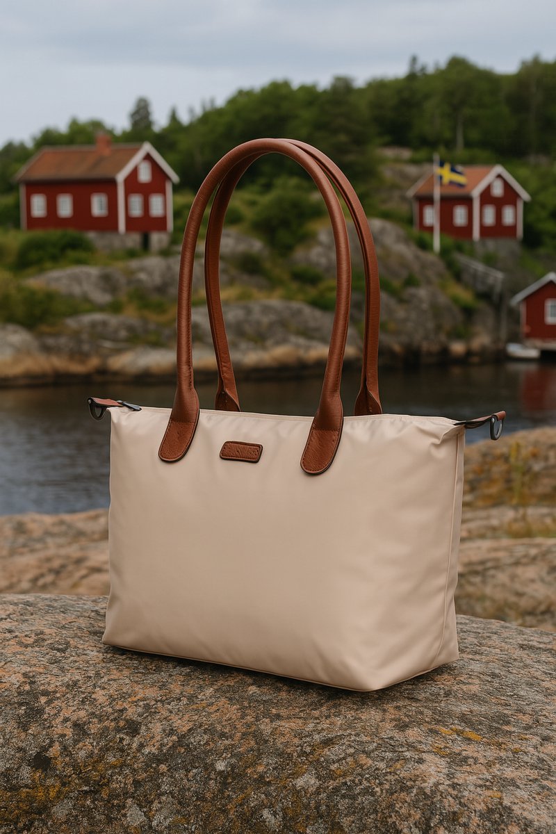 Shopper Dames Handtas dames Tote Bag Beige Champagne - Shopper dames met rits - Danviken Serie - Beige
