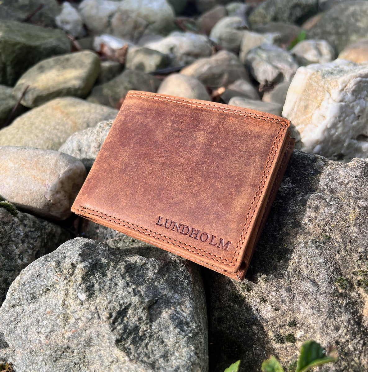 Lundholm billfold leren heren portemonnee met RFID bescherming - bruin