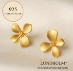 Zilveren Bloem Oorknopjes Dames Goudkleurig Luxe Oorbellen- Waterproof & Hypoallergeen