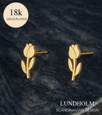 Luxe Oorbellen Dames Goudkleurig - Tulpen Design - Kleine Studs - Waterproof & Hypoallergeen
