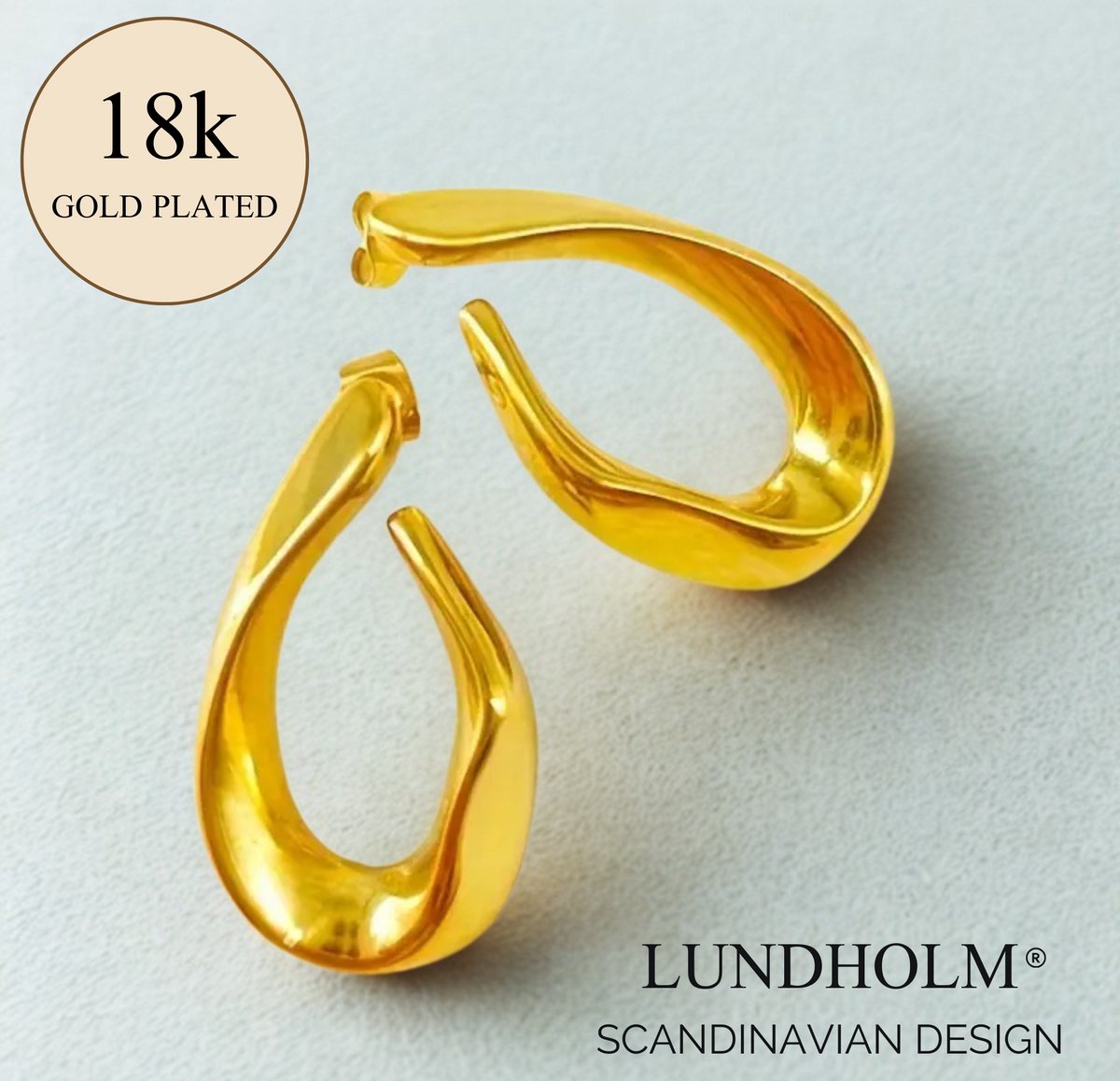 Luxe Oorbellen Goudkleurig – Premium Stainless Steel – Verguld – Geometrische Twist