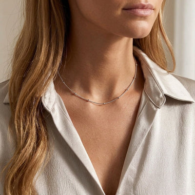 Mette – Box Chain Ketting met Bolletjes
