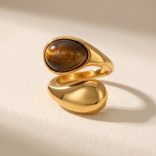 Betekenis van tijgeroog — Lundholm Tiger ring met tijgeroog steen