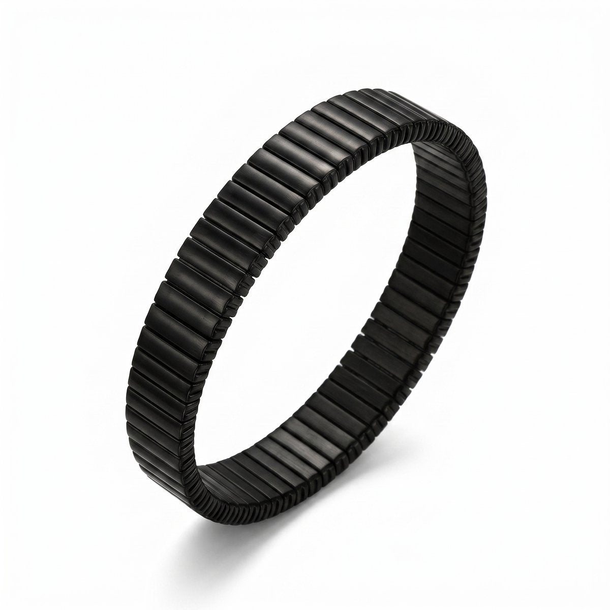 Lundholm heren sieraden - zwarte stalen schakelarmband voor mannen