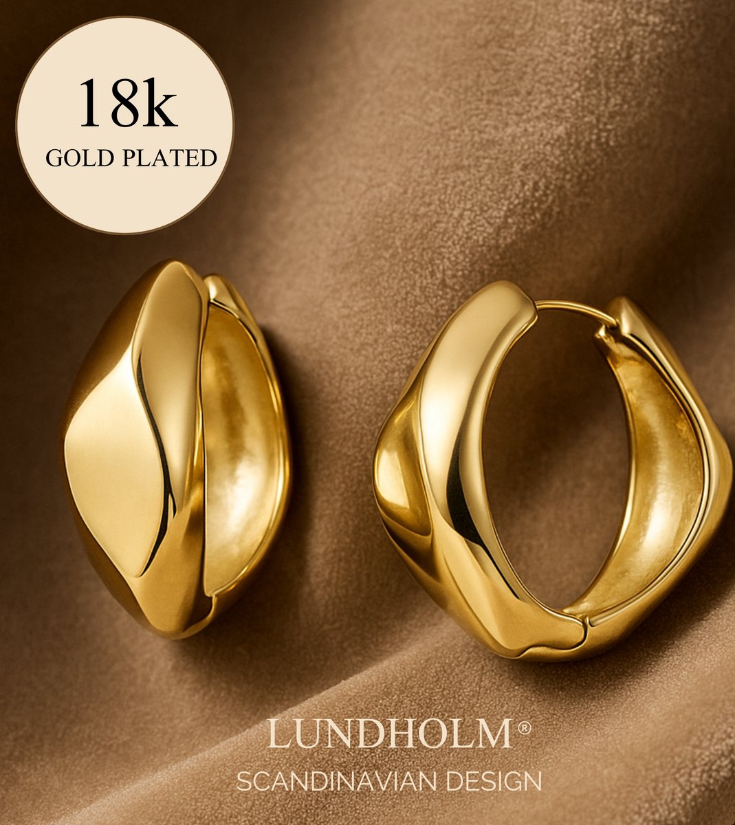 Lundholm Margot – Chunky Oorbellen Dames – Goudkleurig
