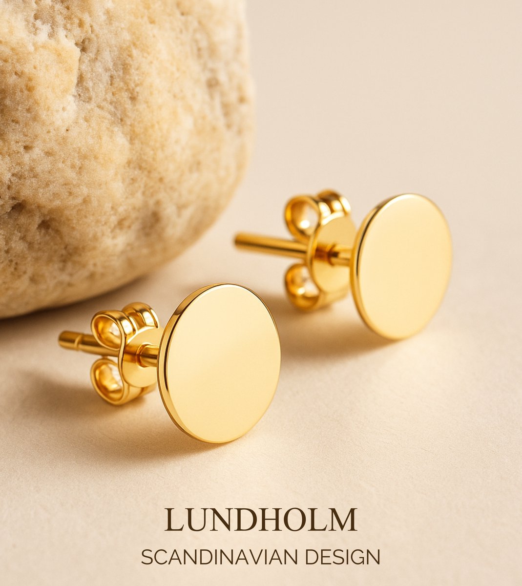 Lundholm Liora – Ronde Oorknopjes Tweede Gaatje – Goudkleurig – 4 mm