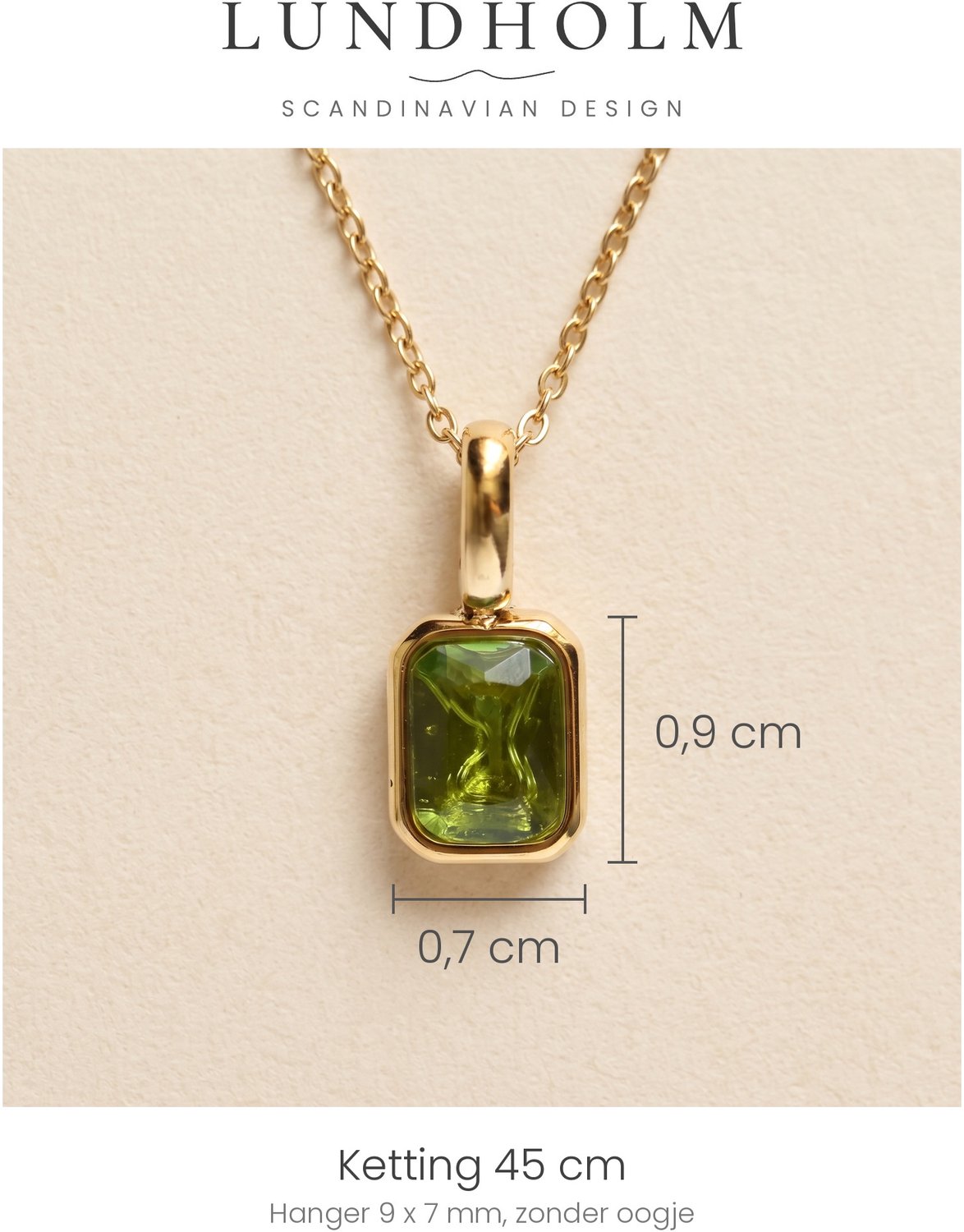 Lundholm Josefin geboortesteen ketting augustus, goudkleurig, foto 4