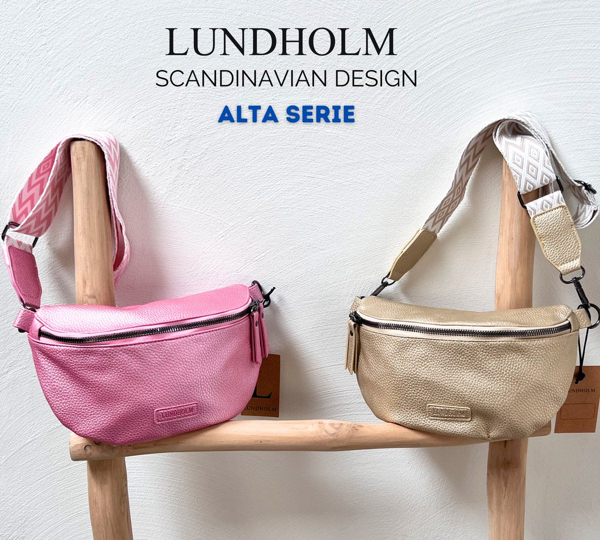 Lundholm Alta heuptas roze dames — detail brede tassenriem