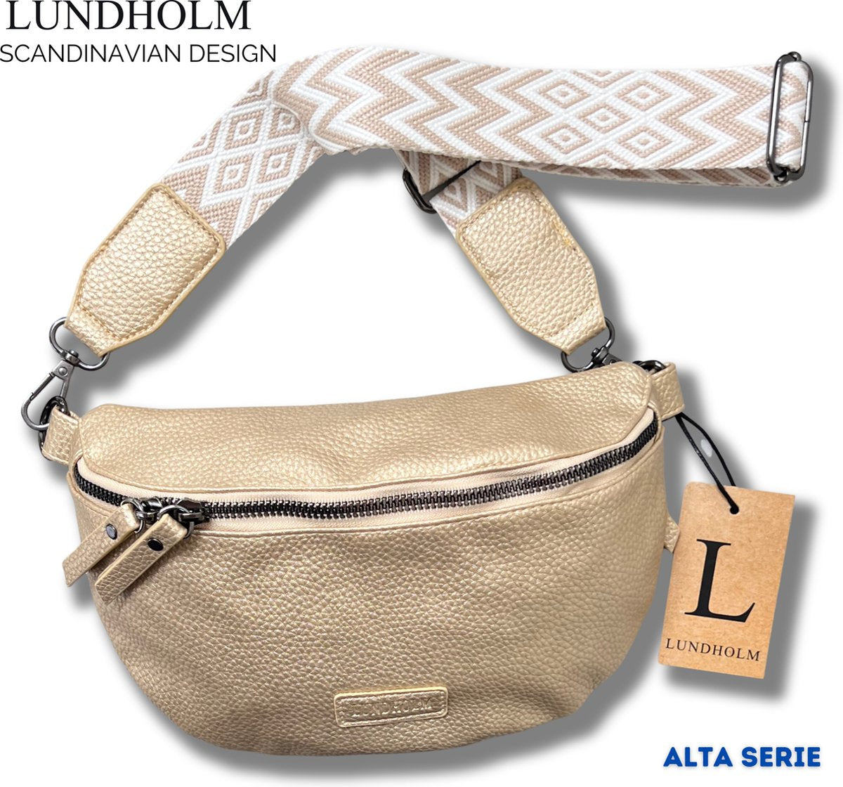 Lundholm Alta heuptas goud dames — detail metallic afwerking