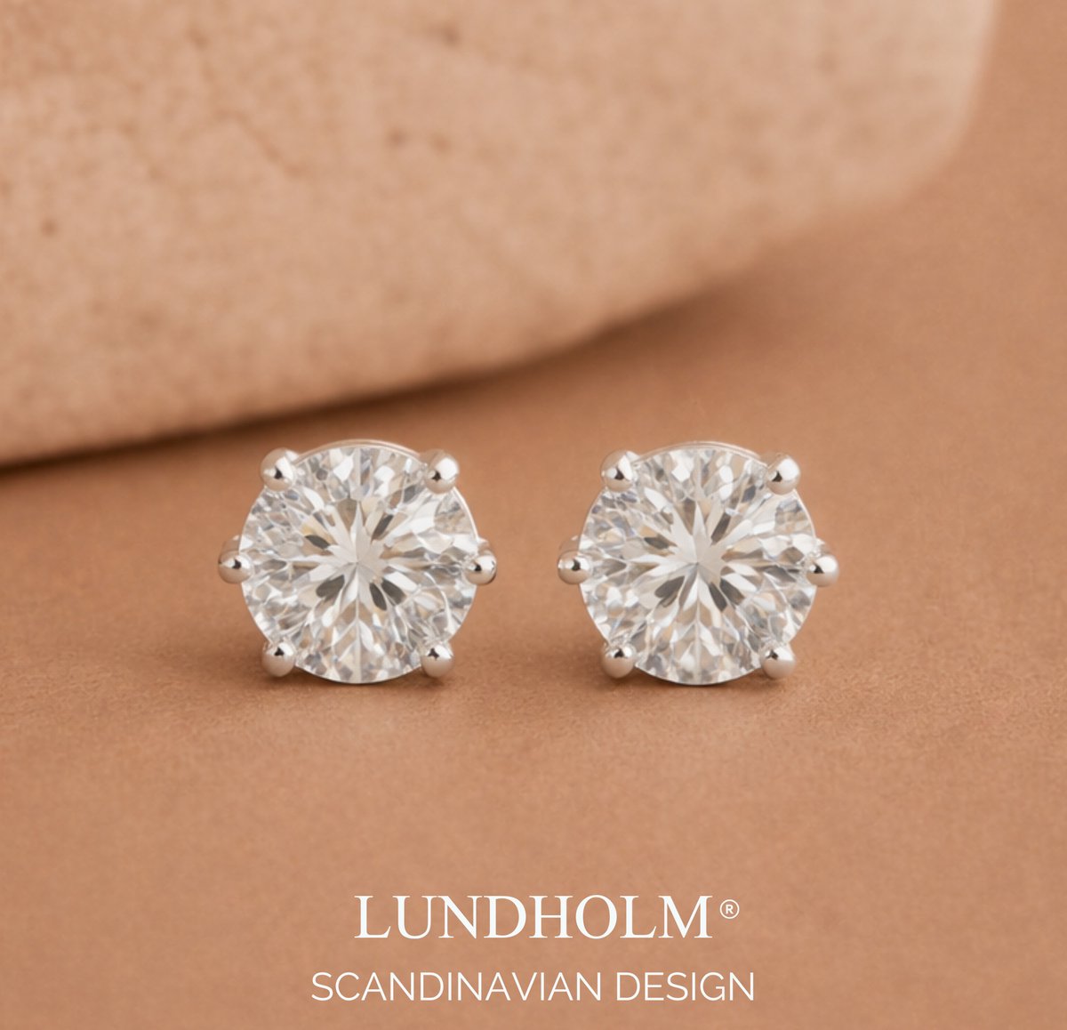 Lundholm Nikki zirkonia studs 5mm zilver — sprankelende oorknopjes damessieraad