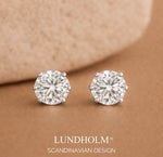 Lundholm Nikki zirkonia studs 4mm zilver — oorknopjes stainless steel PVD plated