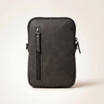 Lundholm Strömsund zwart leer dames — zijaanzicht handsfree crossbody