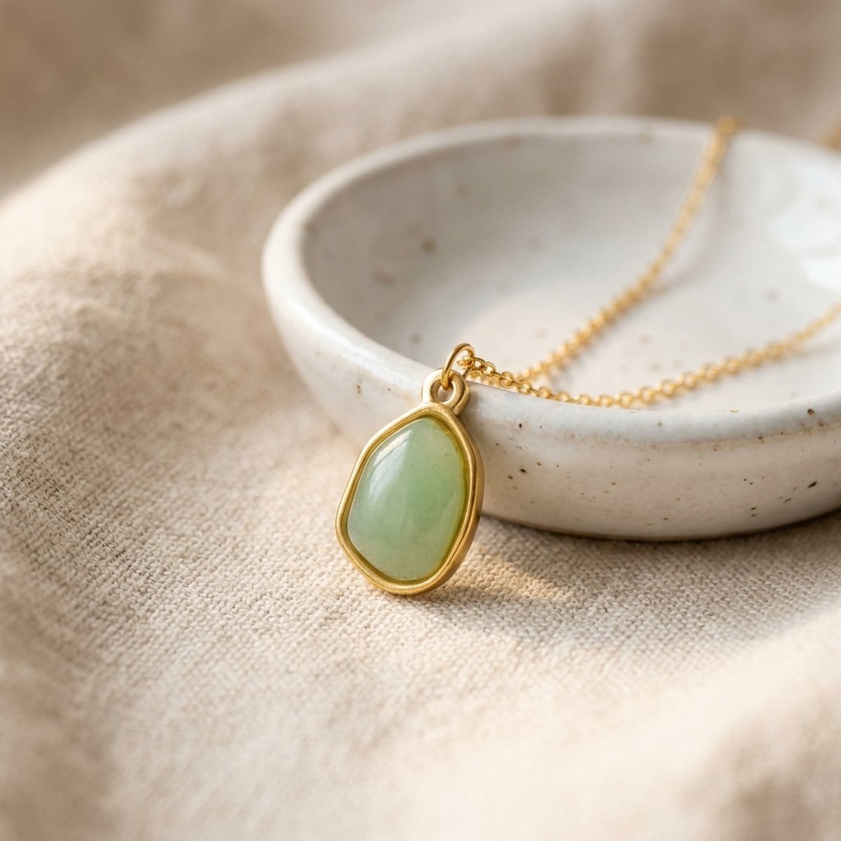 Lundholm Rosan Groene Aventurijn Ketting detail