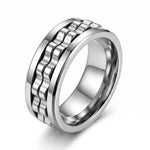 Lundholm Sten Heren Ring Zilverkleurig Fidget Spinner Ring