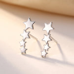 Lundholm Sterre zilver ear climber sterren oorbellen dames