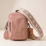 Lundholm Strömsund crossbody roze leer dames — detail rits sluiting