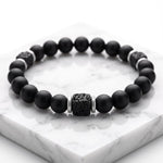 Lundholm Sigurd Heren Armband Zwart Mat Lavasteen