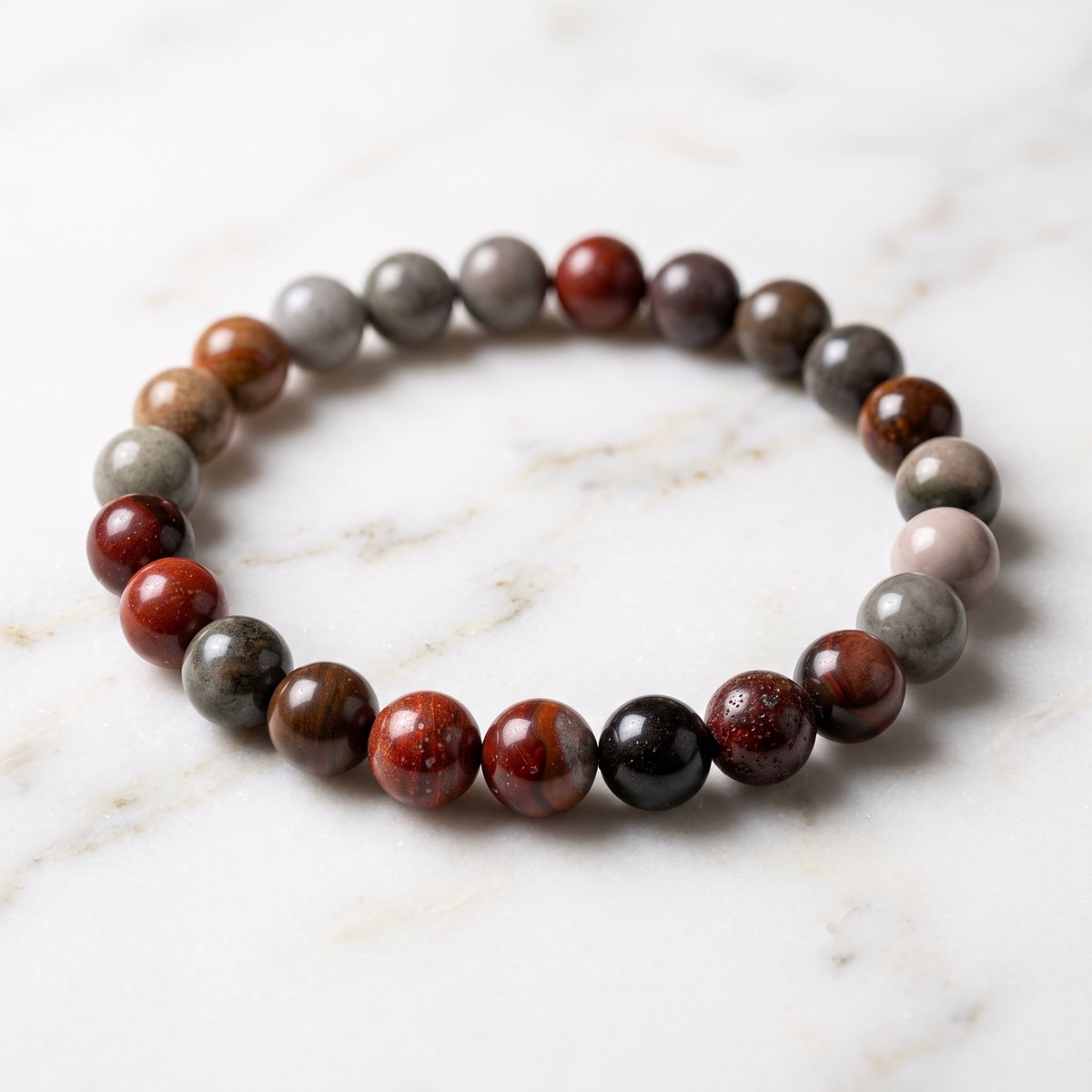 Lundholm Njord Heren Armband Ocean Stone Aardetinten