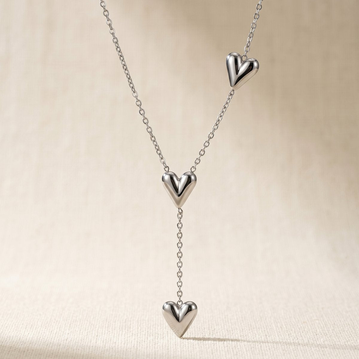 Lundholm Elora hartjes ketting zilver 42 cm verlengstuk minimalistisch dames Scandinavisch design