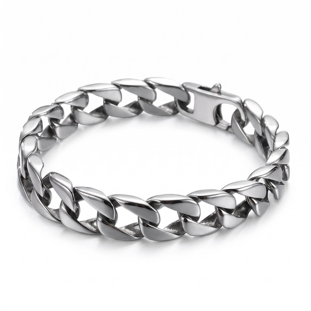 Lundholm Axel Cuban Link Armband Zilverkleurig