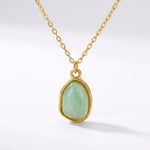 Lundholm Rosan Groene Aventurijn Ketting Dames Goudkleurig