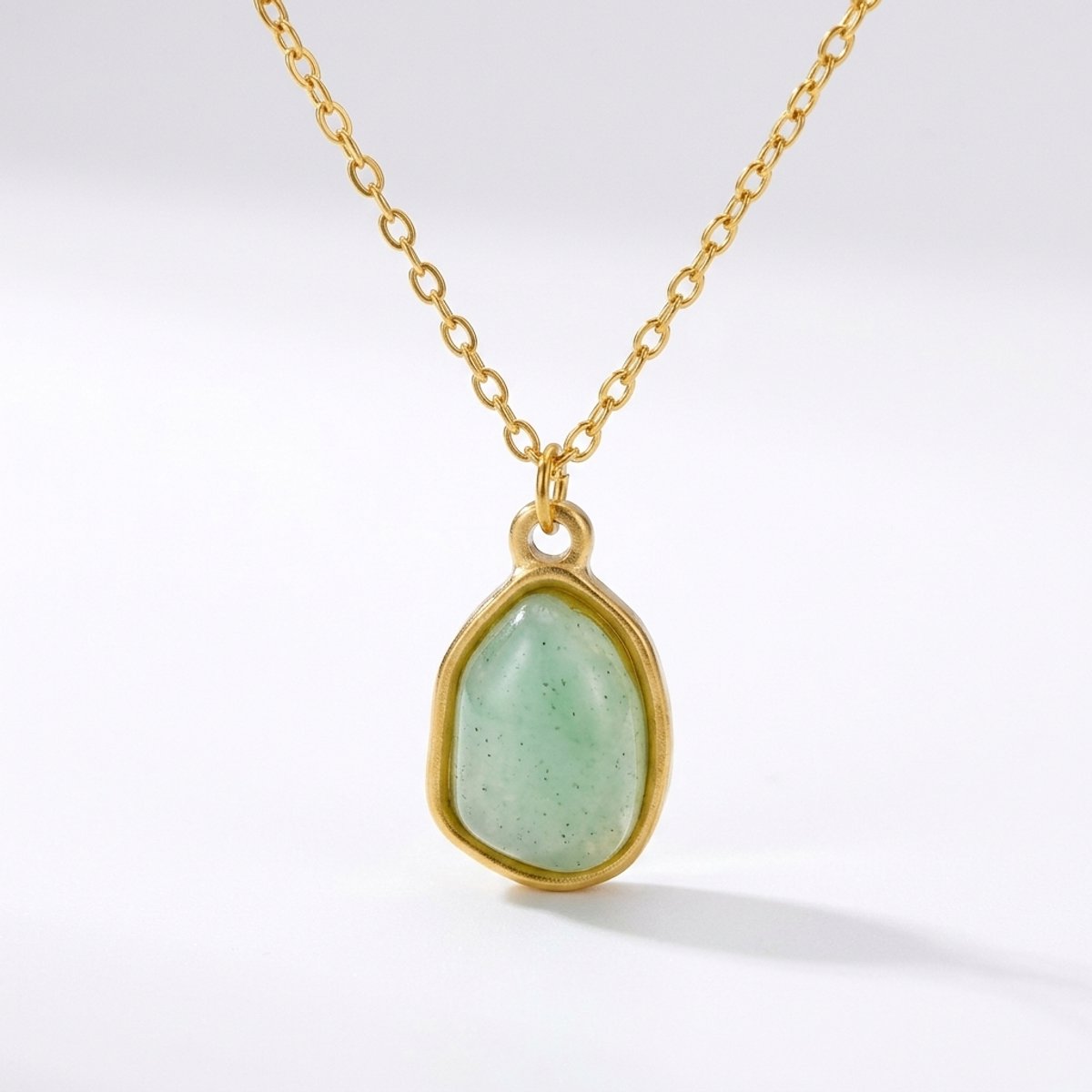 Lundholm Rosan Groene Aventurijn Ketting Dames Goudkleurig